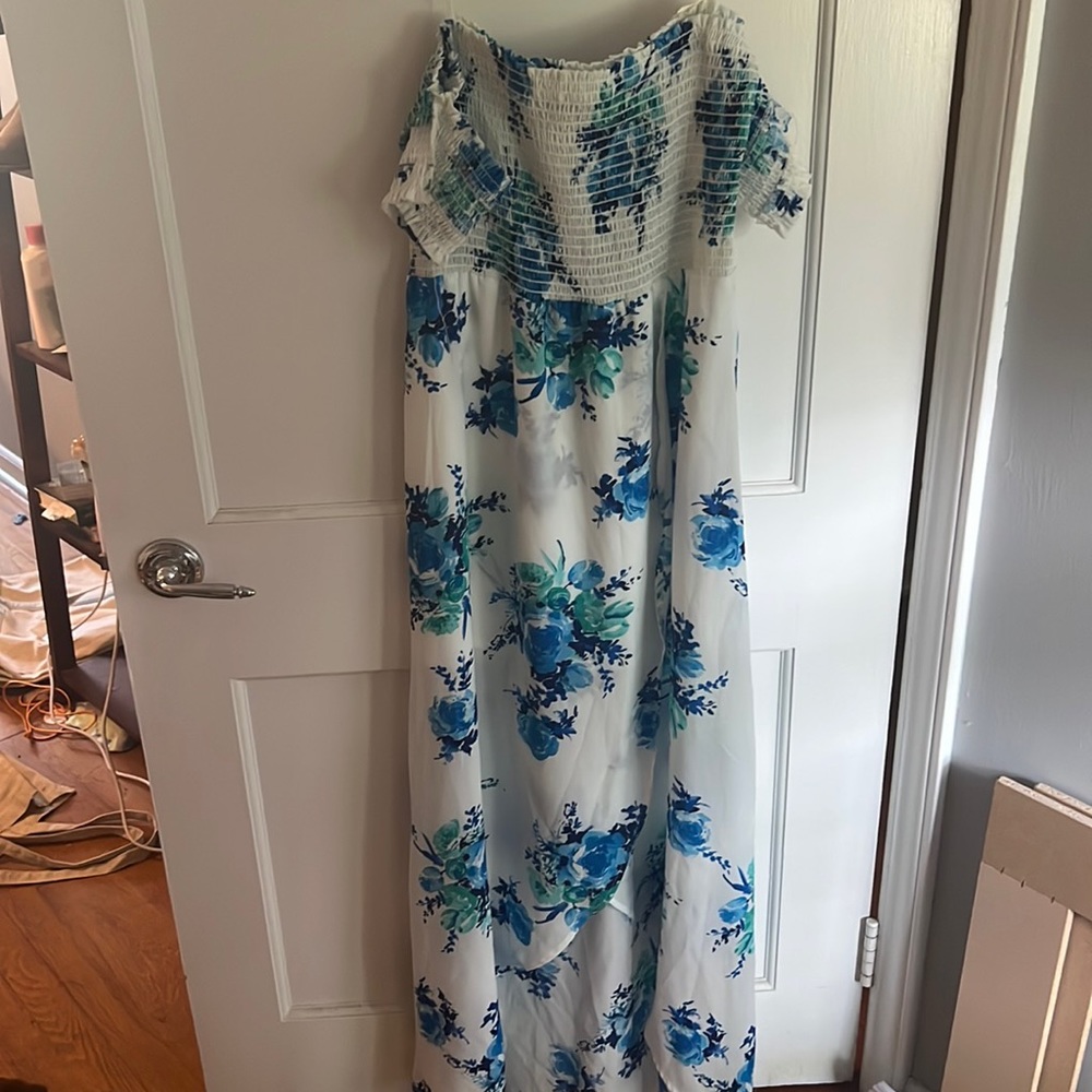 high low off the shoulder dress